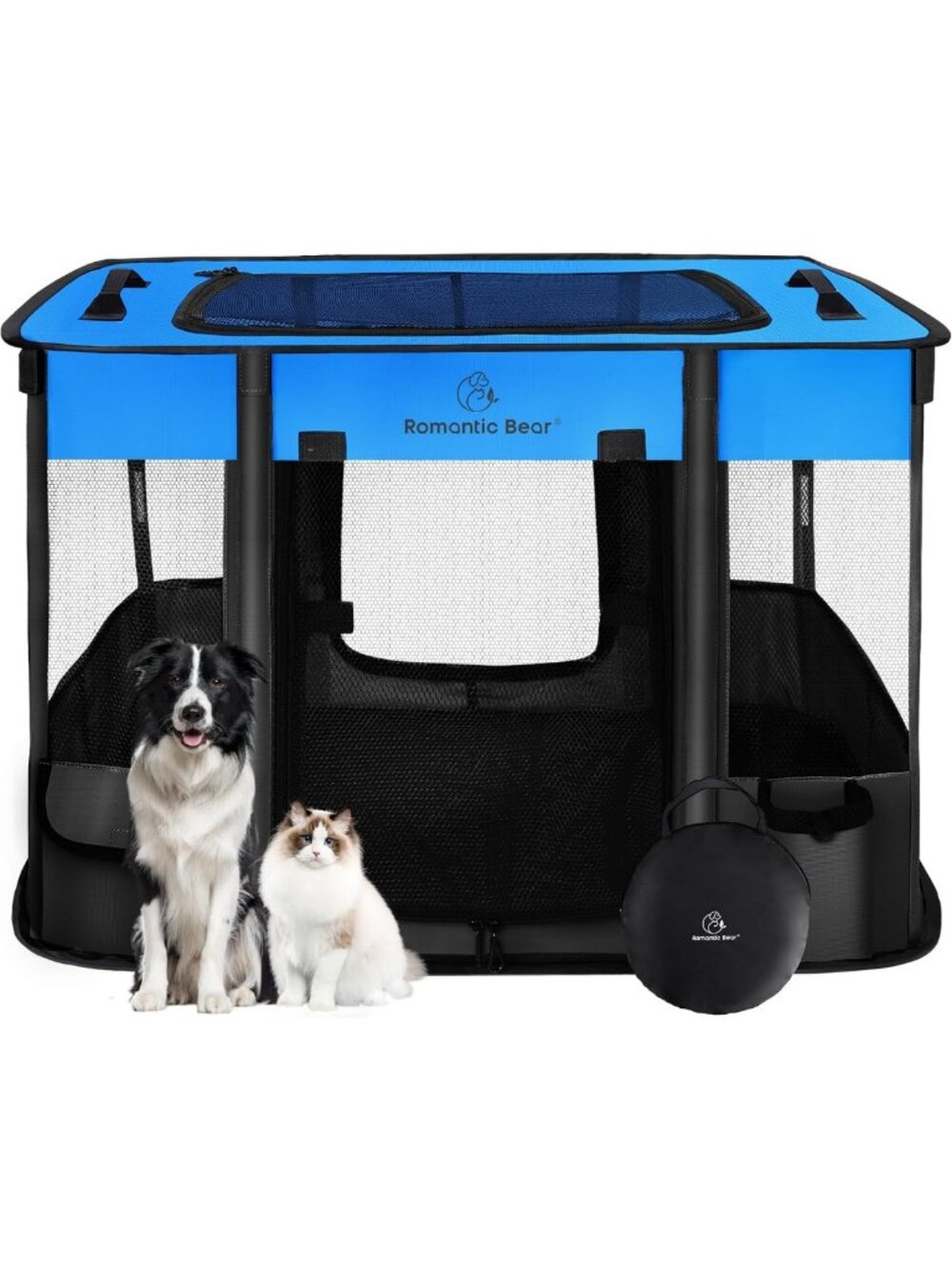 Foldable Dog Playpen for Puppies & Cats, Portable Pet Playpen L (40"x32"x24")